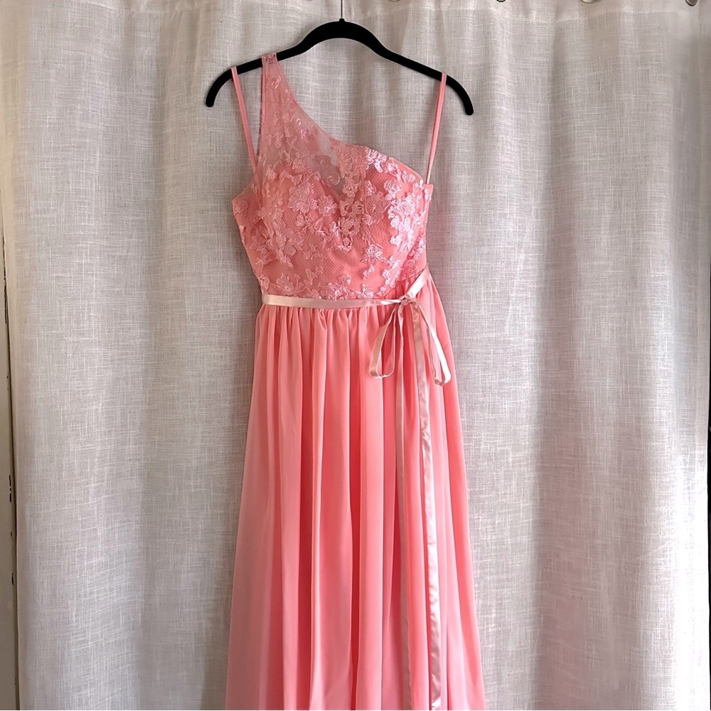 Pink One Shoulder Gown